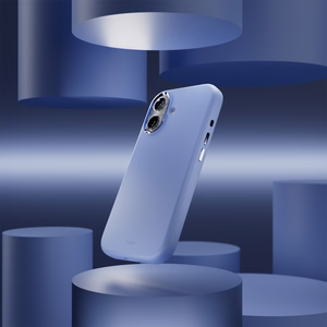 Pure Icon Magnetinis Pro skystas silikoninis dėklas iPhone 17, MagSafe suderinamas, su kameros apsauga ir aliuminio mygtukais - mėlynas