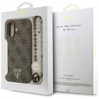 Guess 4G Strap Triangle Logo Magnetinis dėklas telefonui iPhone 17 - ruda