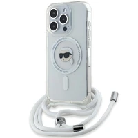 Karl Lagerfeld Crossbody IML Karl Head Magnetinis dėklas telefonui iPhone 15 Pro – permatomas