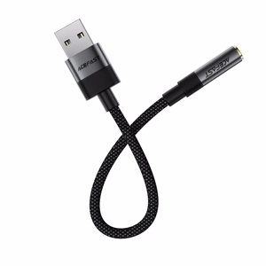 Acefast J13 USB-A į 3.5mm mini jack adapteris - juodas
