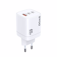BWOO CDA147PD sieninis įkroviklis 65W 2x USB-C prievadas + USB-A, baltas