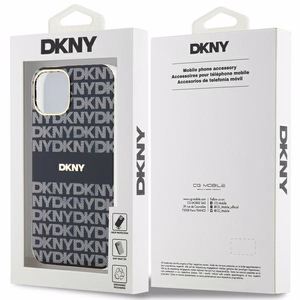 DKNY IML Mono ir juostelės Magnetinis dėklas iPhone 15 Plus / 14 Plus - juoda