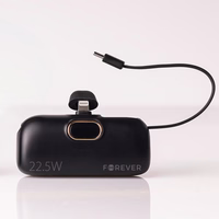 "Forever" mini maitinimo bankas MTB-100 22,5W 5000 mAh Žaibas juodas