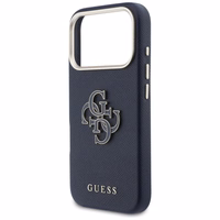 Guess HC PU FW RESIN LOGO BLUE dėklas iPhone 17 Pro 6,3"