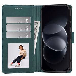 Tech-Protect Wallet dėklas-piniginė, skirtas Xiaomi Redmi Note 17 Pro 5G – žalias