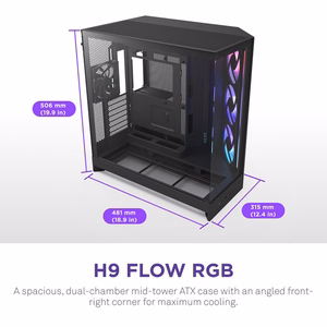 NZXT H9 Flow RGB+ „Midi Tower“ Juoda