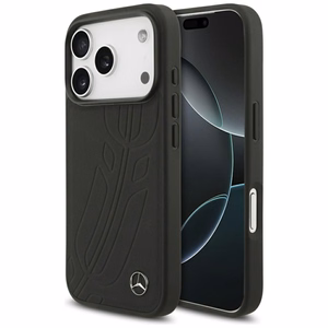 Mercedes Odinis Didelis Laurel Lapų Magnetinis Dėklas telefonui iPhone 17 Pro - Juodas