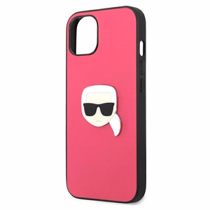 Karl Lagerfeld Odinis Ikonik Karl's Head Metalinis dėklas iPhone 13 mini - rožinis