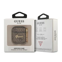 Guess GUA24GSMW AirPods dėklas rudas/rudas 4G Script Metal Collection