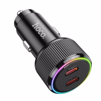 Automobilinis įkroviklis Hoco 2 x USB C QC PD 50W NZ14B juodas