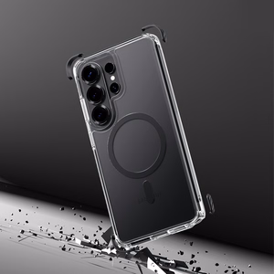 Rock Crystal Clear Magnetic Series Dėklas for Samsung Galaxy S26 Ultra skaidrus-juodas