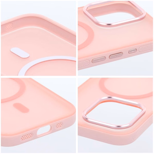 Case for iPhone 16 PRO MAX Flexline Mag Cover compatible with MagSafe pink