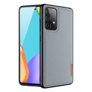 Dux Ducis Fino dėklas telefonui padengtas nailono medžiaga Samsung Galaxy A72 4G pilkas