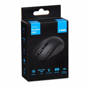 iBOX i009W Rosella belaidė optinė pelė, juoda