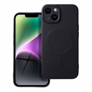 Чехол для iPhone 14 Silicone Mag Cover совместимый с MagSafe (защита камеры) черный