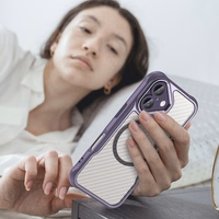 Lyderiaujanti serija Magnetinis silikoninis dėklas telefonui iPhone 16 Plus (m) - violetinis