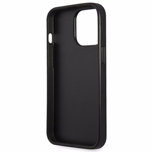 Guess Saffiano trikampio logotipo dėklas telefonui iPhone 13 Pro Max 6.7" - sidabrinis