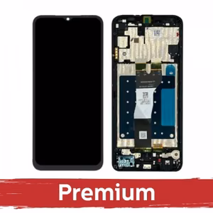 LCD ekranas suderinamas su Samsung A057 A05s juodas su rėmeliu OEM