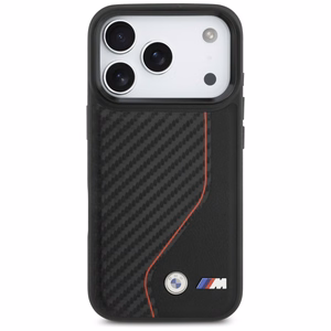 BMW M Carbon Line & Logo MagSafe dėklas iPhone 17 Pro - raudonas