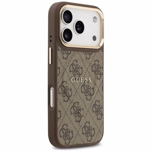 Guess 4G PU Classic Logo Magnetinis dėklas telefonui iPhone 17 Pro - rudas
