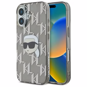 Karl Lagerfeld IML Karl Head Electroplated Dėklas telefonui iPhone 16 - juodas