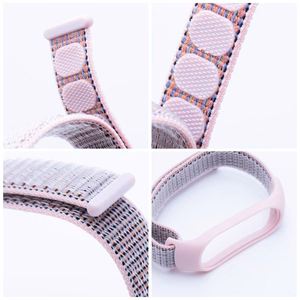 Nailoninis dirželis XIAOMI Mi Band 5 / 6 / 7 rožinis (07)