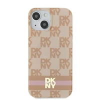 DKNY IML languotas mono raštas ir spausdintos juostelės Magnetinis dėklas iPhone 15 / 14 / 13 - rožinė