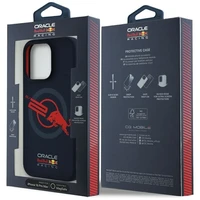 RED BULL dėklas telefonui IPHONE 16 Pro Max suderinamas su MagSafe RBHMP16X24SIOLVR (Silikoninis ORBR20 logotipas raudonas apvadas) tamsiai mėlyna