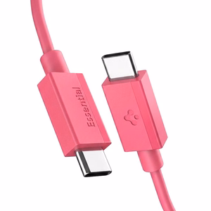 Spigen Essential EB6015CC USB-C laidas, 60 W, 100 cm – rožinis