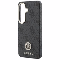 Guess dėklas 4G Rhinestone Round Logo MagSafe for Samsung Galaxy S26 juodas