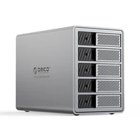"Orico" 9858T3 5 didelių DAS sprendimų "ProThunder" diskų masyvas su "Thunderbolt 3" 5 x 2,5"/3,5" SATA HDD/SSD - pilkas