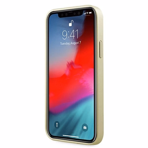 Guess GUHCP12LIGLGO iPhone 12 Pro Max 6.7" auksinis/auksinis kietas dėklas Iridescent