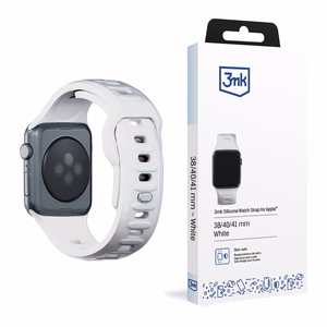 38/40/41/42 mm White (small) - 3mk Silicone Watch Strap for Apple