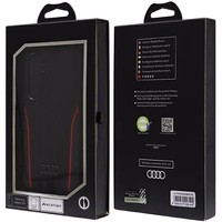 Audi tikros odos magnetinis MagSafe kietasis dėklas S24 S921 juodai raudonas AU-TPUPCS24-R8/D3-RD