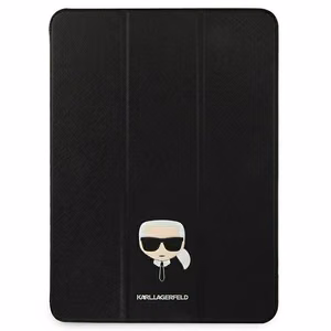 Karl Lagerfeld Saffiano Karl Head Book Cover for iPad Pro 11" - Black