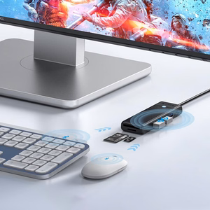 Orico PAPW3AT-U3 USB Hub 4-port 3x USB-A 3.0 with microSD/SD card reader 1 m - black