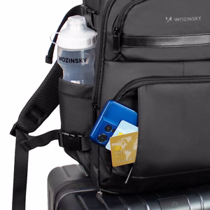 "Wozinsky WPW-20L" kelioninė kuprinė su nešiojamojo kompiuterio kišene 40x20x25 cm bagažo skyriuje - juoda