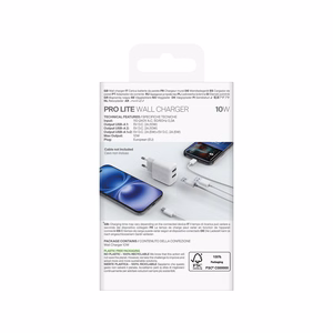 Puro PROLITE 10W 2x USB-A sieninis įkroviklis - baltas