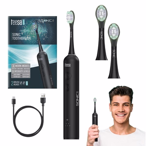Teesa Sonic Elite garsinis dantų šepetėlis, juodas