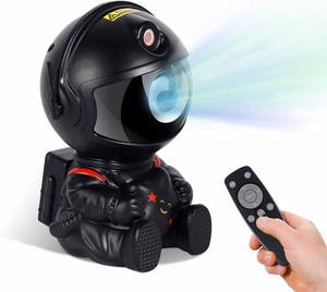 LED 3D galaktikų ir žvaigždžių projektorius Reach Mini Astronaut, juodas