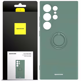Spacecase Dėklas Silicone Ring Galaxy S24 Ultra tamsiai žalias