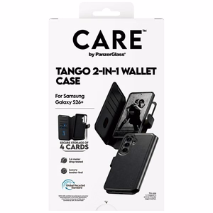 CARE by PanzerGlass Tango 2in1 Wallet dėklas Samsung Galaxy S26+ - juodas