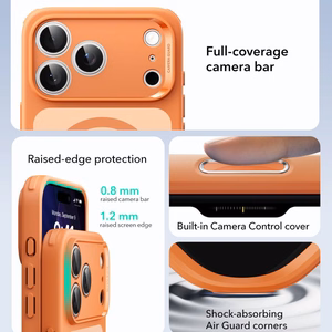 ESR Classic Hybrid MagSafe deklas, skirtas iPhone 17 Pro - Skaidrus oranzinis