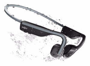 SHOKZ OpenMove belaidės ausinės ant kaklo sportui Bluetooth pilkos