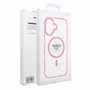 Dėklas Samsung A27 Frame Clear Hybrid Mag Cover, suderinamas su MagSafe, pudros rožinis