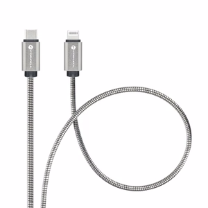 FORCELL F-ENERGY Metal C238 kabelis Type C į Lightning PD 3A 27W 2 m sidabrinis