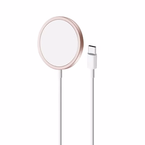Puro magnetinė belaidė indukcinio įkrovimo stotelė USB-C, suderinama su MagSafe, 1m, rožinė