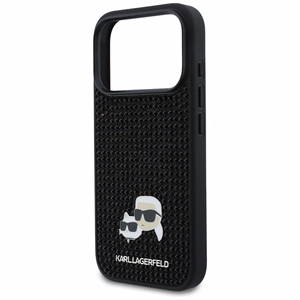 Karl Lagerfeld Rhinestones Karl&Choupette Pin Case for iPhone 17 Pro - Juodas