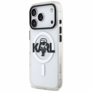 Karl Lagerfeld IML Karl Eskizas Logotipas Magnetinis dėklas telefonui iPhone 17 Pro - skaidrus