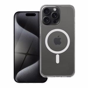 Dėklas skirtas iPhone 15 PRO MAX Forcell F-Protect Clear Hybrid Premium suderinamas su Magsafe skaidrus
